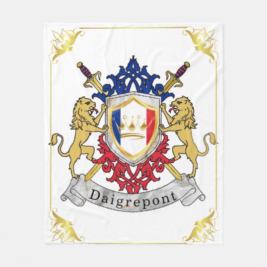 franse deklaag van de armenachternaam, aangepast fleece deken (Voorkant)