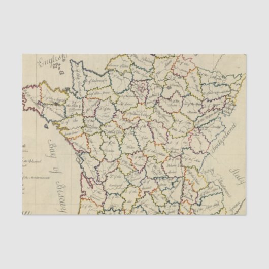 Franse departementen tissuepapier (Voorkant)