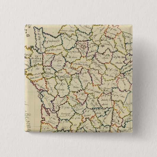 Franse departementen vierkante button 5,1 cm (Voorkant)