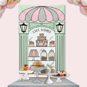 Franse dessert tafel achtergrond spandoek