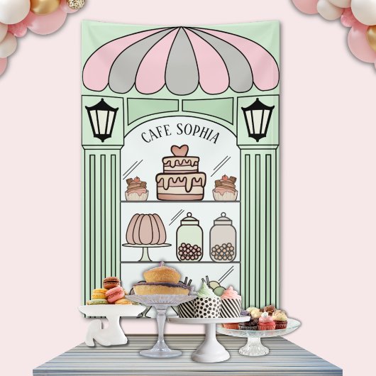 Franse dessert tafel achtergrond spandoek