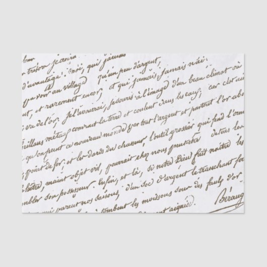 Franse  dichter Gold Script Farmland Harvest Tissuepapier (Voorkant)