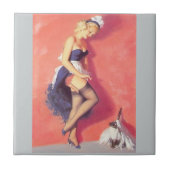 Franse dienstmeid tegeltje (Voorkant)