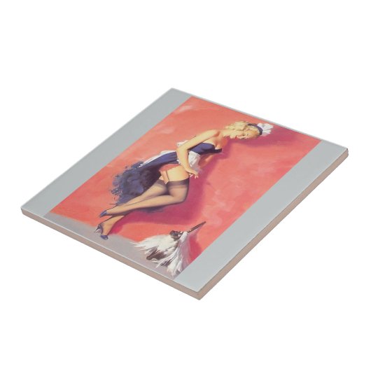 Franse dienstmeid tegeltje (Zijkant)