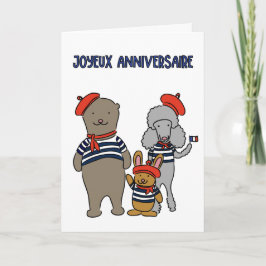 Franse Dierenvrienden Joyeux Anniversaire Verjaard Kaart