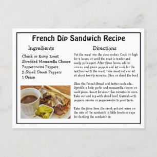 Franse dip-sandwich-kaart briefkaart