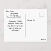 Franse dip-sandwich-kaart briefkaart (Achterkant)