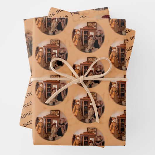 Franse Dolls en Vrienden Inpakpapier Vel (In situ)