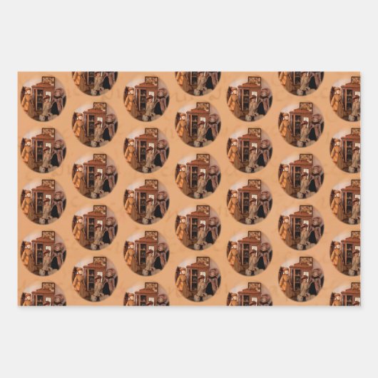 Franse Dolls en Vrienden Inpakpapier Vel (Voorkant)