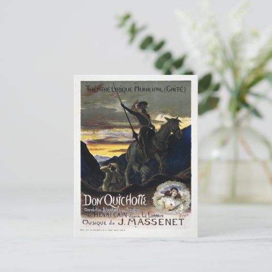 -Franse Don Quixote Opera Briefkaart (Staand voorkant)