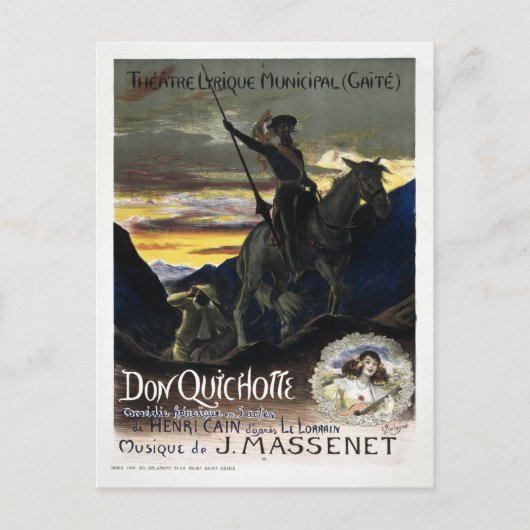 -Franse Don Quixote Opera Briefkaart (Voorkant)