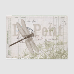 Franse dragonfly Wildflower Ontwerpen Vintage Tissuepapier