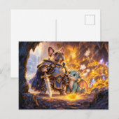 Franse Dragonslayer met Schat Scene Briefkaart (Voorkant / Achterkant)