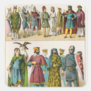 Franse dress vierkante sticker