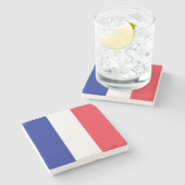 Franse driekleurige vlag stenen onderzetter (Zijkant)