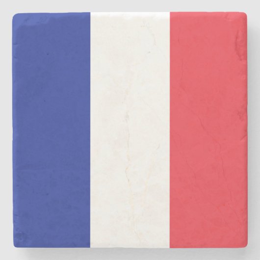 Franse driekleurige vlag stenen onderzetter (Voorkant)