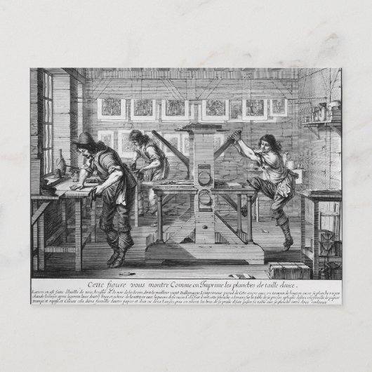 Franse drukpers, 1642 briefkaart (Voorkant)