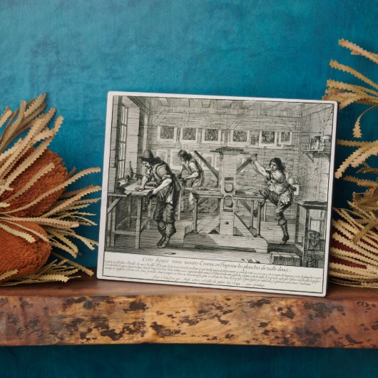 Franse drukpers, 1642 (graving) fotoplaat (Zijkant)