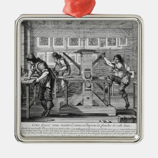 Franse drukpers, 1642 metalen ornament (Voorkant)