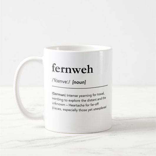 Franse Duitse woorden Globetrotter Traveller Koffiemok (Links)