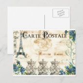 Franse e-mailkaart voor Eiffeltoren Briefkaart (Voorkant / Achterkant)