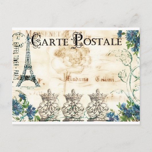 Franse e-mailkaart voor Eiffeltoren Briefkaart (Voorkant)