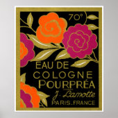 Franse Eau de Cologne Pourprea parfum 1920 Poster (Voorkant)