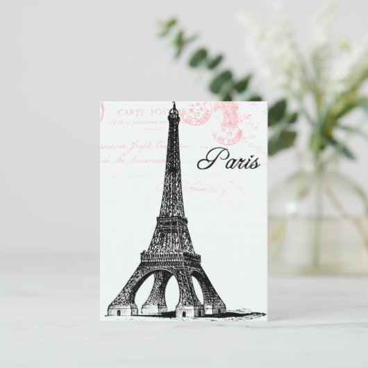 Franse Eiffel Tower Collage Briefkaart (Staand voorkant)