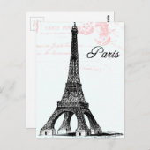 Franse Eiffel Tower Collage Briefkaart (Voorkant / Achterkant)