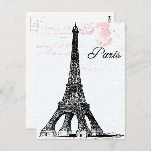 Franse Eiffel Tower Collage Briefkaart (Voorkant / Achterkant)