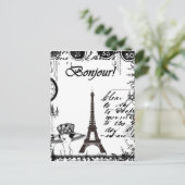 Franse Eiffel Tower Collage Briefkaart (Staand voorkant)