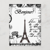 Franse Eiffel Tower Collage Briefkaart (Voorkant)