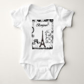 Franse Eiffel Tower Collage Romper (Voorkant)