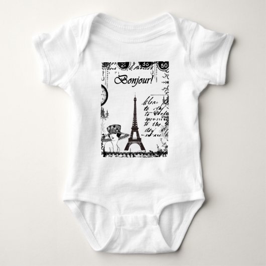 Franse Eiffel Tower Collage Romper (Voorkant)