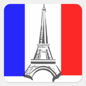 Franse eiffel vierkante sticker (Voorkant)