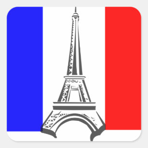 Franse eiffel vierkante sticker