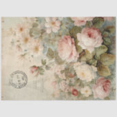 Franse Eiffeltoren Bloemen Roze Decoupage Tissuepapier (Voorkant)