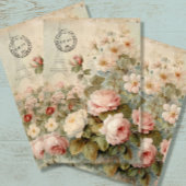 Franse Eiffeltoren Bloemen Roze Decoupage Tissuepapier