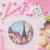 Franse Eiffeltoren, geïnspireerd landschap Papieren Bordje (Feest)