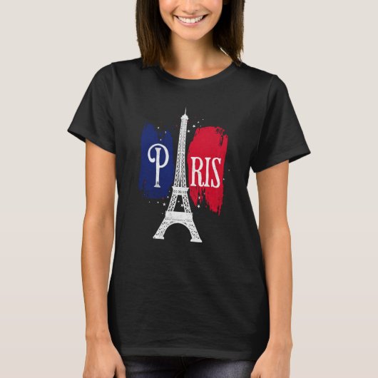 franse eiffeltoren in Parijs T-shirt (Voorkant)