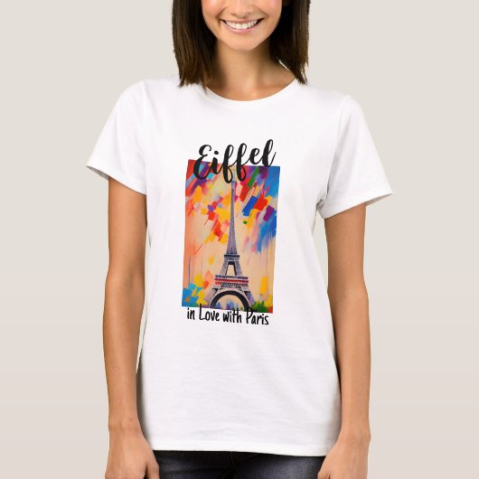 Franse Eiffeltoren, Parijs, Grappig Eiffel Wordpla T-shirt (Voorkant)