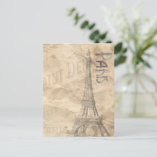 Franse eiffiltorenkollage briefkaart (Staand voorkant)