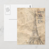 Franse eiffiltorenkollage briefkaart (Voorkant / Achterkant)