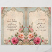 Franse Elegante Bloemen Vintage Trouwceremonie (Voorkant)