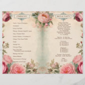 Franse Elegante Bloemen Vintage Trouwceremonie (Achterkant)