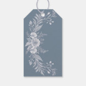 Franse elegante stijl in witte en blauwe tinten cadeaulabel (Achterkant)