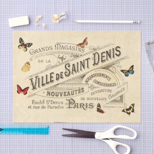 Franse en butterflies, ontkoppeling tissuepapier (Craft)