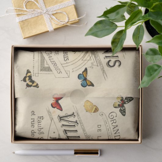 Franse en butterflies, ontkoppeling tissuepapier (Geschenk)