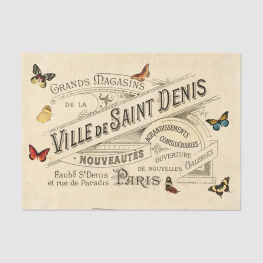 Franse en butterflies, ontkoppeling tissuepapier (Voorkant)