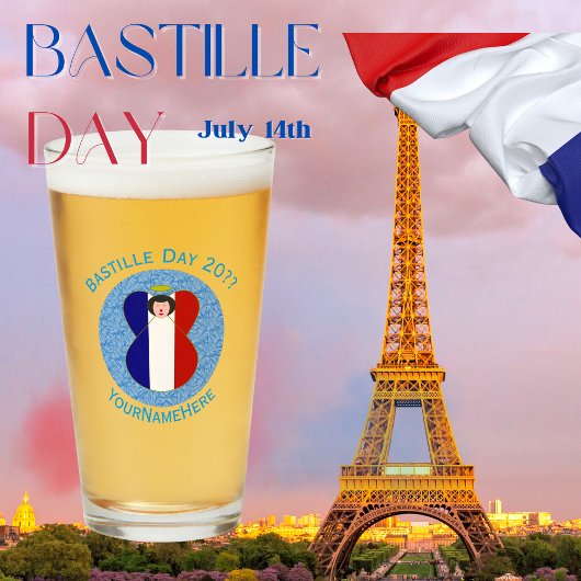 Franse engel Bastille Dag Gepersonaliseerd Glas